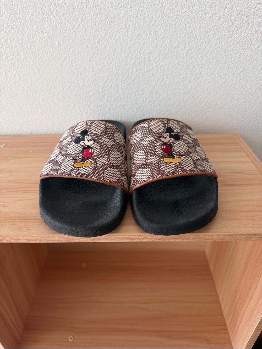 Coach x Disney Mickey Mouse Brown Logo Slide Women’s Sandals - Picture 3 of 4